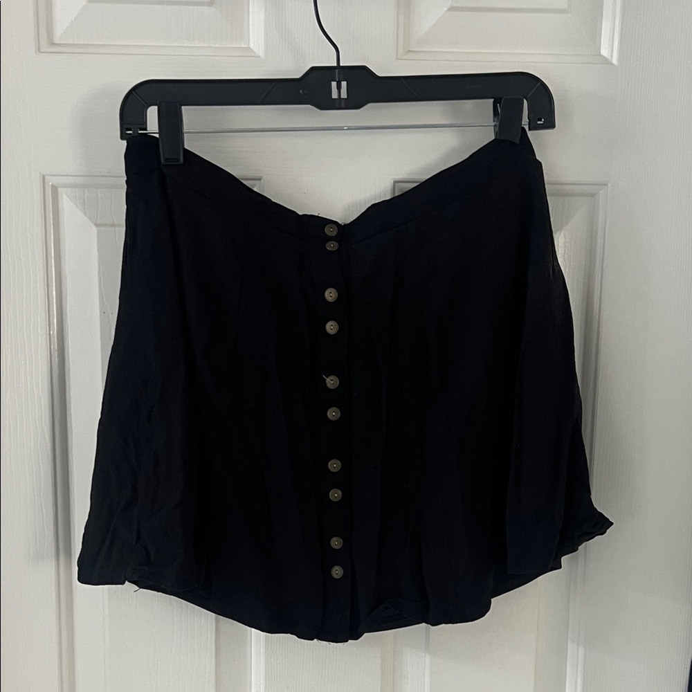 Wet Seal Black Skirt with Button Detail